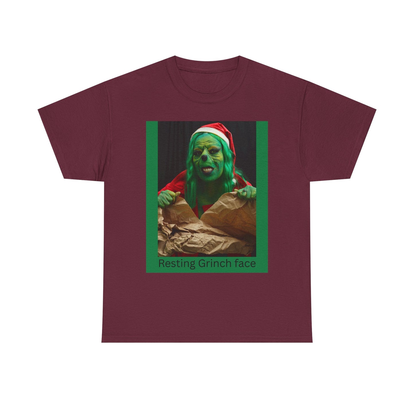 Grinch Face Holiday T-Shirt — "Resting Grinch Face" Christmas Tee