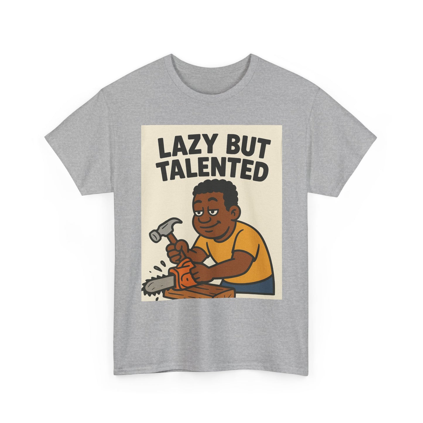 Lazy But Talented Unisex Heavy Cotton Tee - Fun Graphic T-Shirt for Creative Minds
