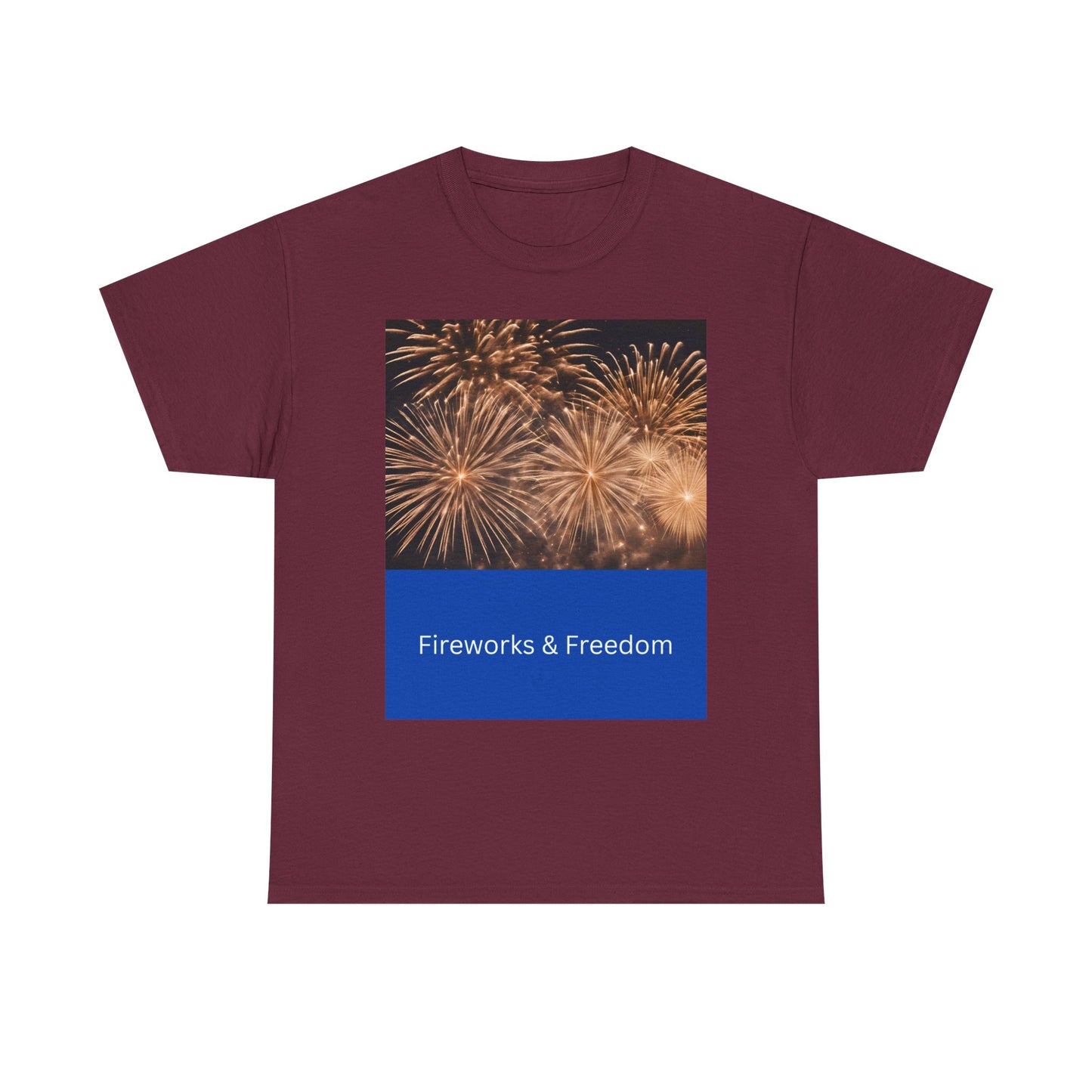 Fireworks & Freedom T-Shirt — American Flag Fourth of July Tee