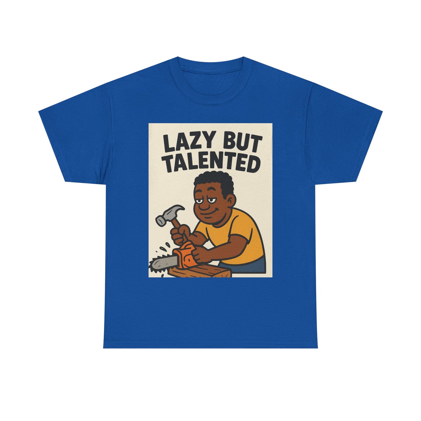 Lazy But Talented Unisex Heavy Cotton Tee - Fun Graphic T-Shirt for Creative Minds