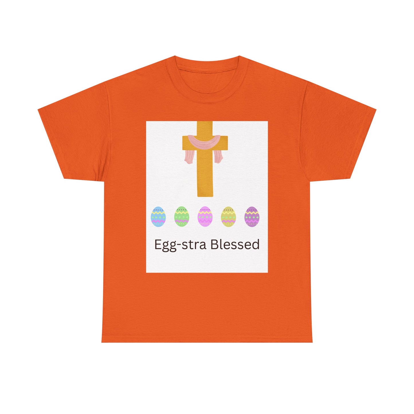 Easter Cross T-Shirt — "Egg-stra Blessed" Christian Easter Tee