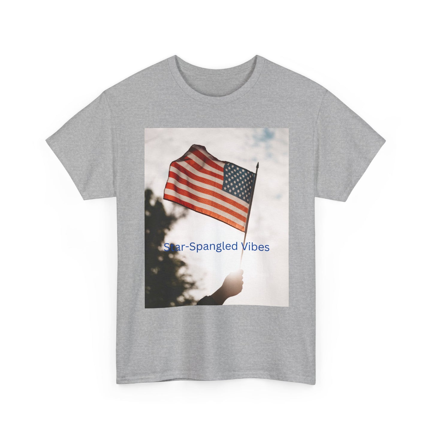 T-Shirt — "Star-Spangled Vibes" American Flag Photo Tee | 4th of July Patriotic Shirt