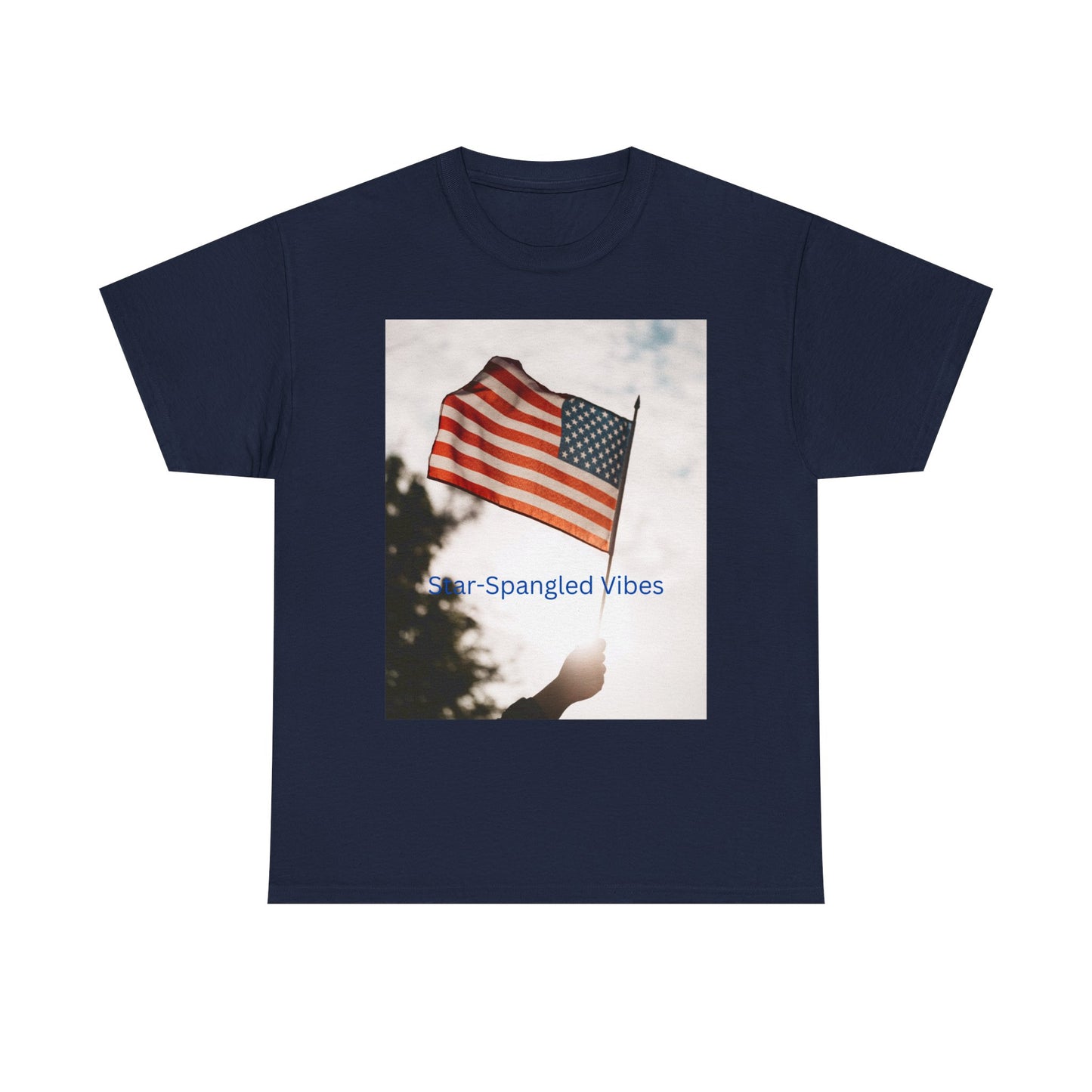 T-Shirt — "Star-Spangled Vibes" American Flag Photo Tee | 4th of July Patriotic Shirt