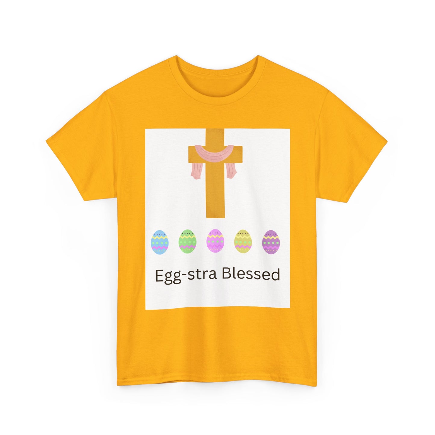 Easter Cross T-Shirt — "Egg-stra Blessed" Christian Easter Tee