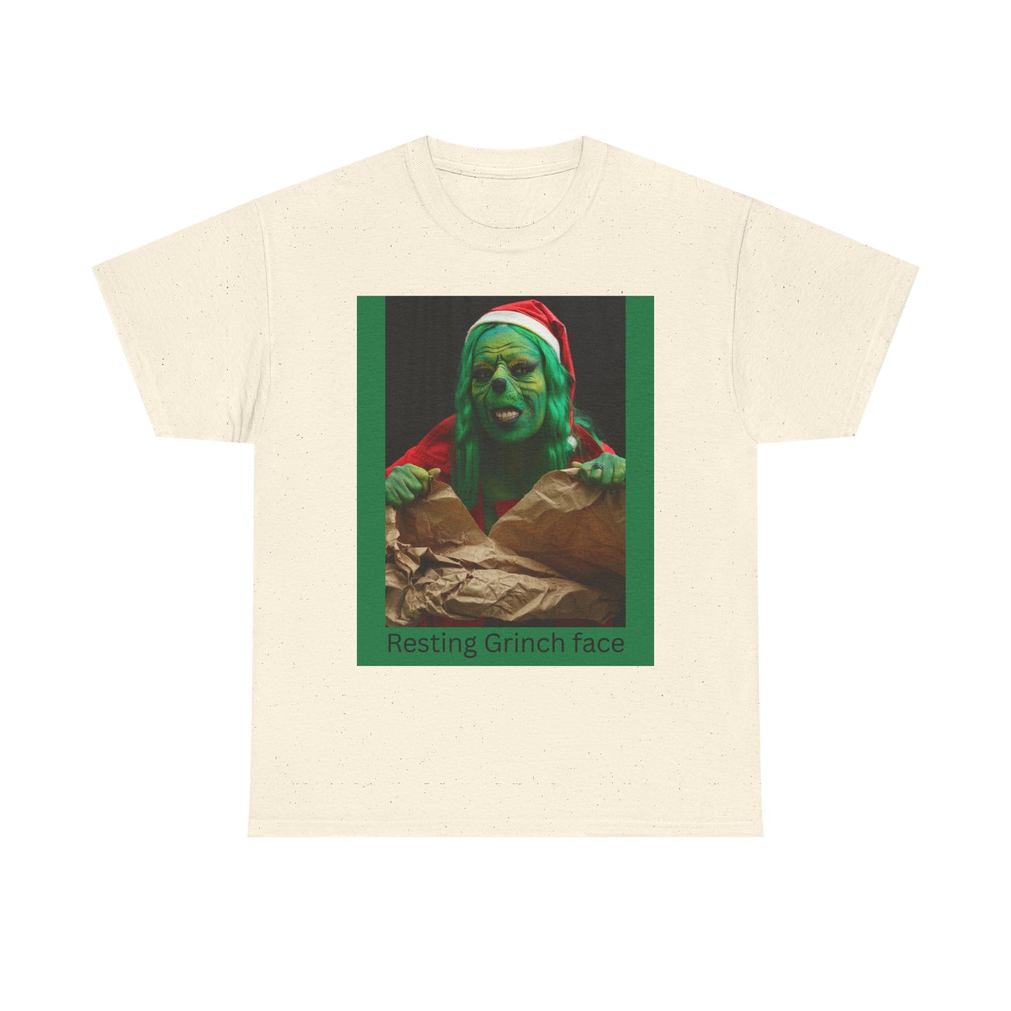 Grinch Face Holiday T-Shirt — "Resting Grinch Face" Christmas Tee