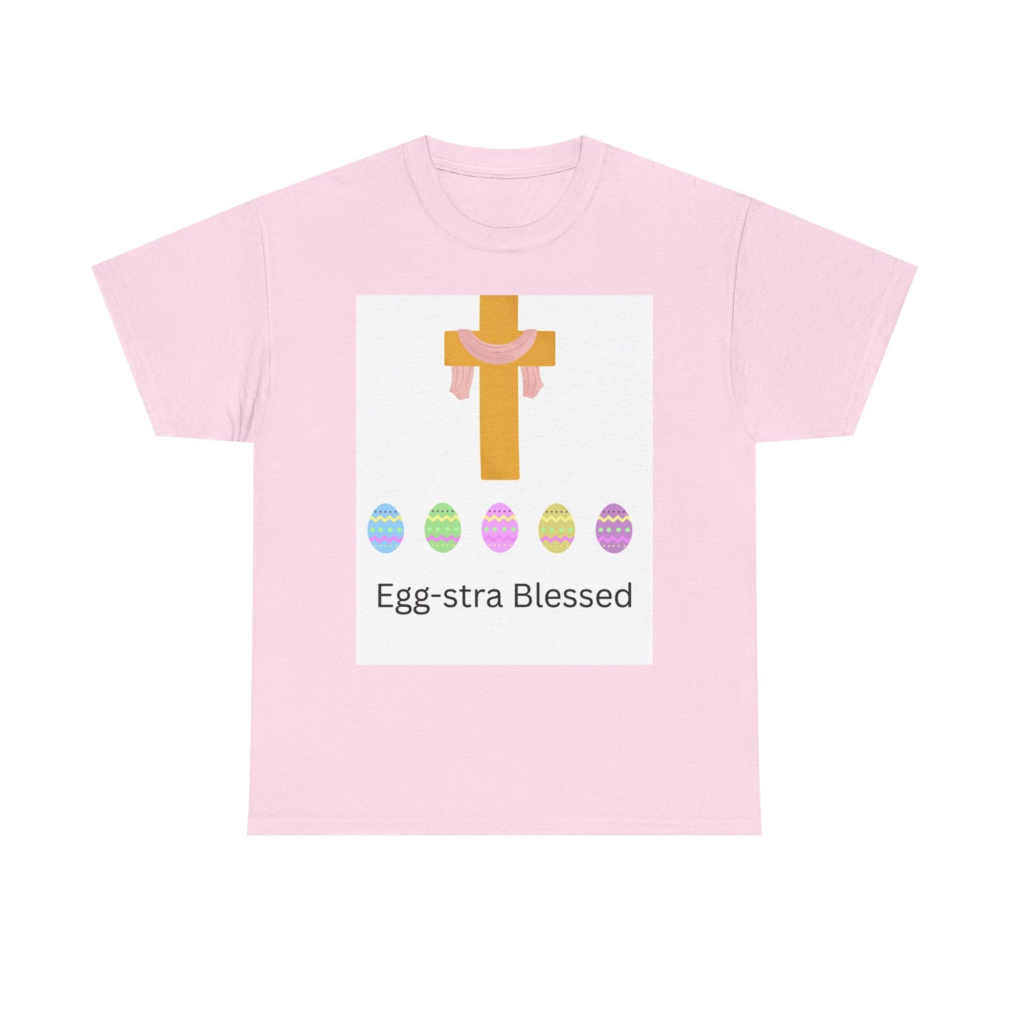 Easter Cross T-Shirt — "Egg-stra Blessed" Christian Easter Tee