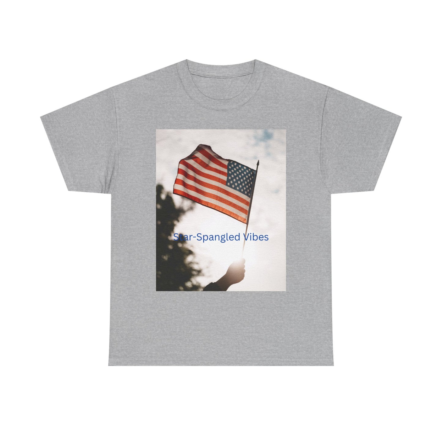 T-Shirt — "Star-Spangled Vibes" American Flag Photo Tee | 4th of July Patriotic Shirt