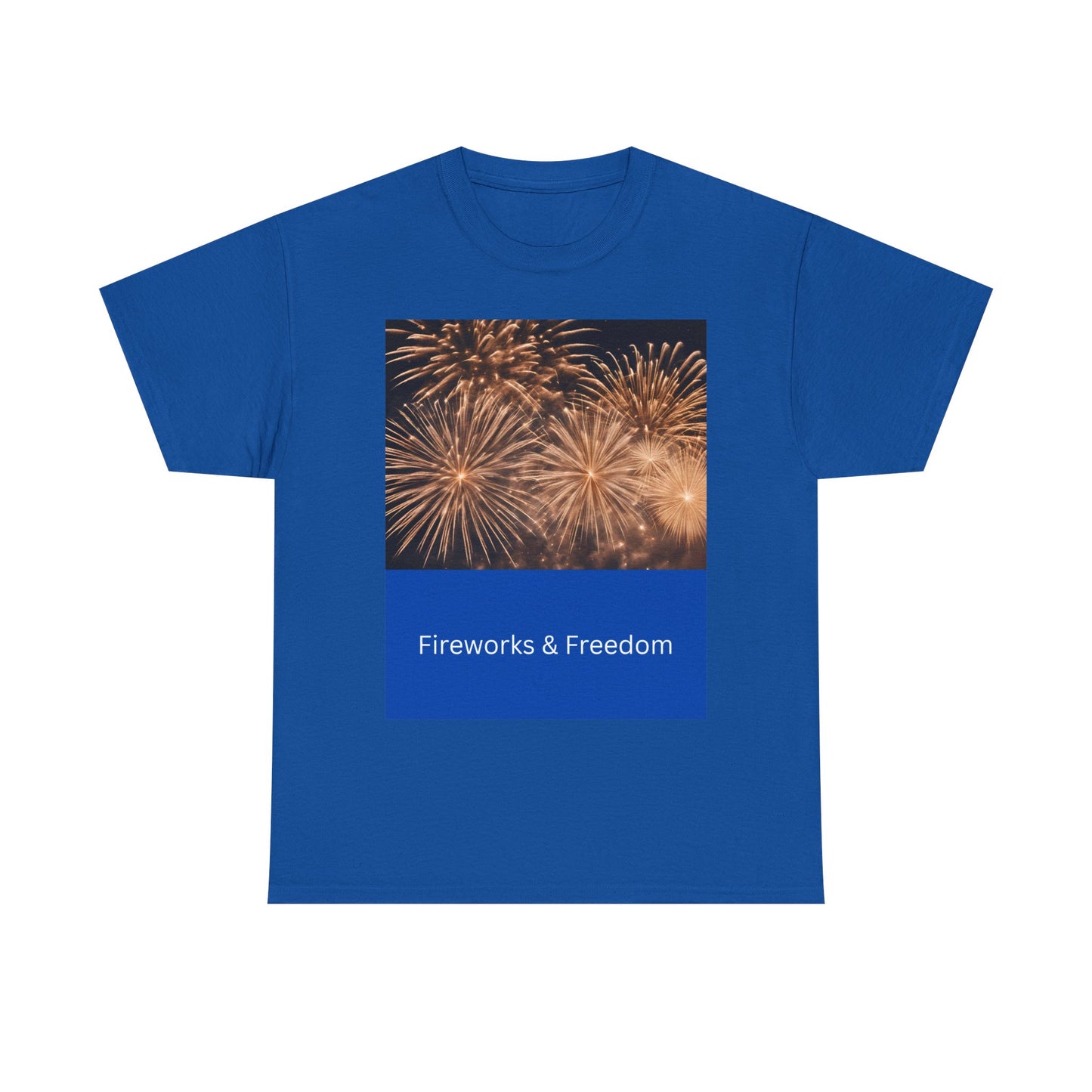 Fireworks & Freedom T-Shirt — American Flag Fourth of July Tee