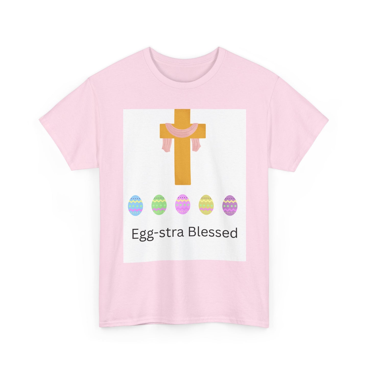 Easter Cross T-Shirt — "Egg-stra Blessed" Christian Easter Tee