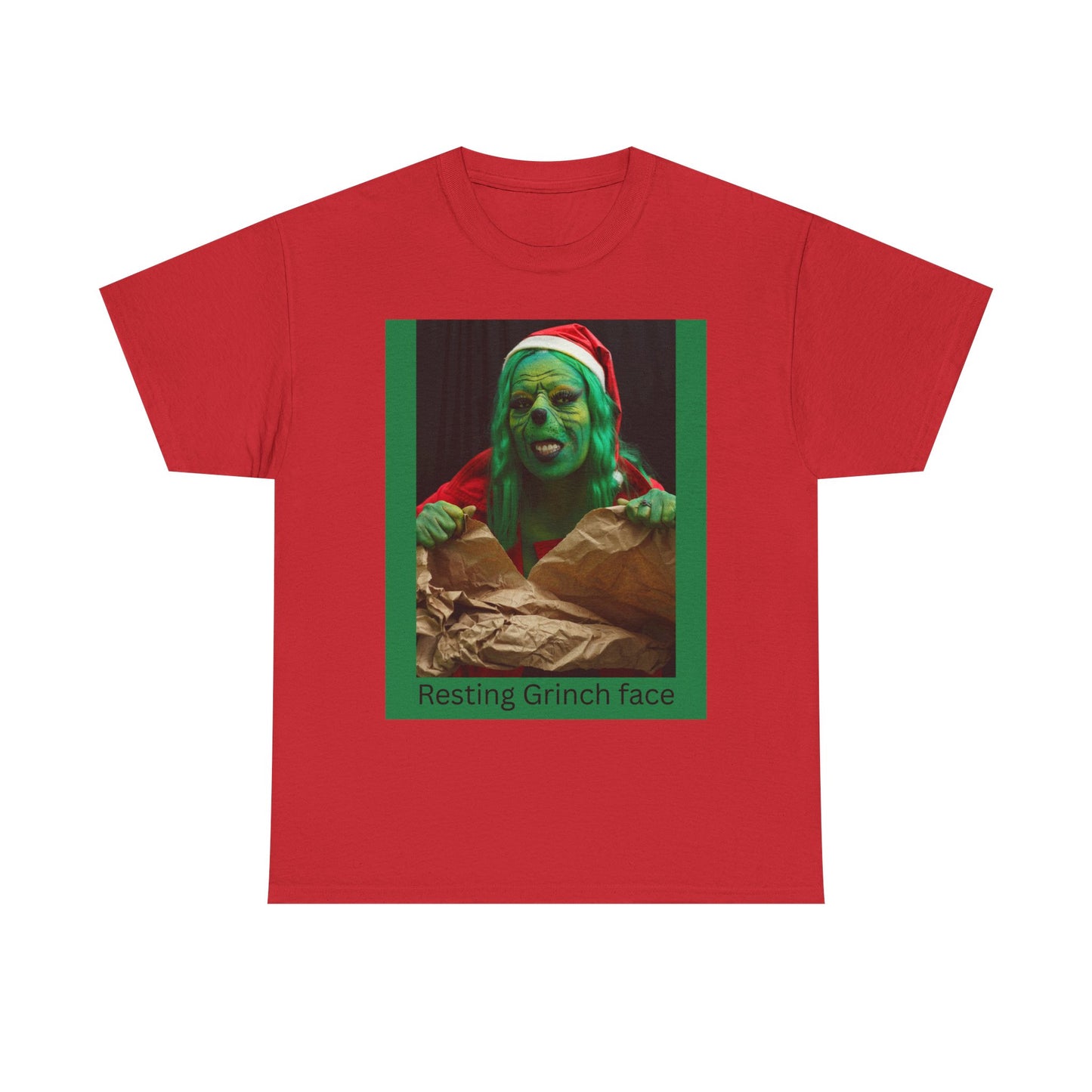 Grinch Face Holiday T-Shirt — "Resting Grinch Face" Christmas Tee