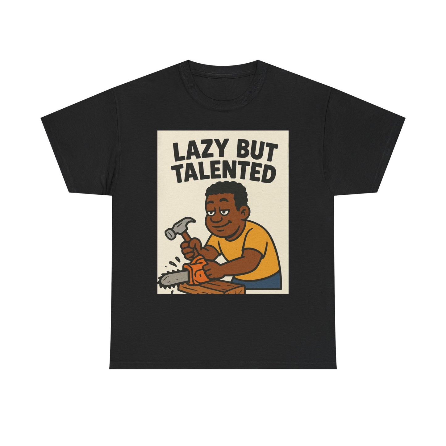 Lazy But Talented Unisex Heavy Cotton Tee - Fun Graphic T-Shirt for Creative Minds