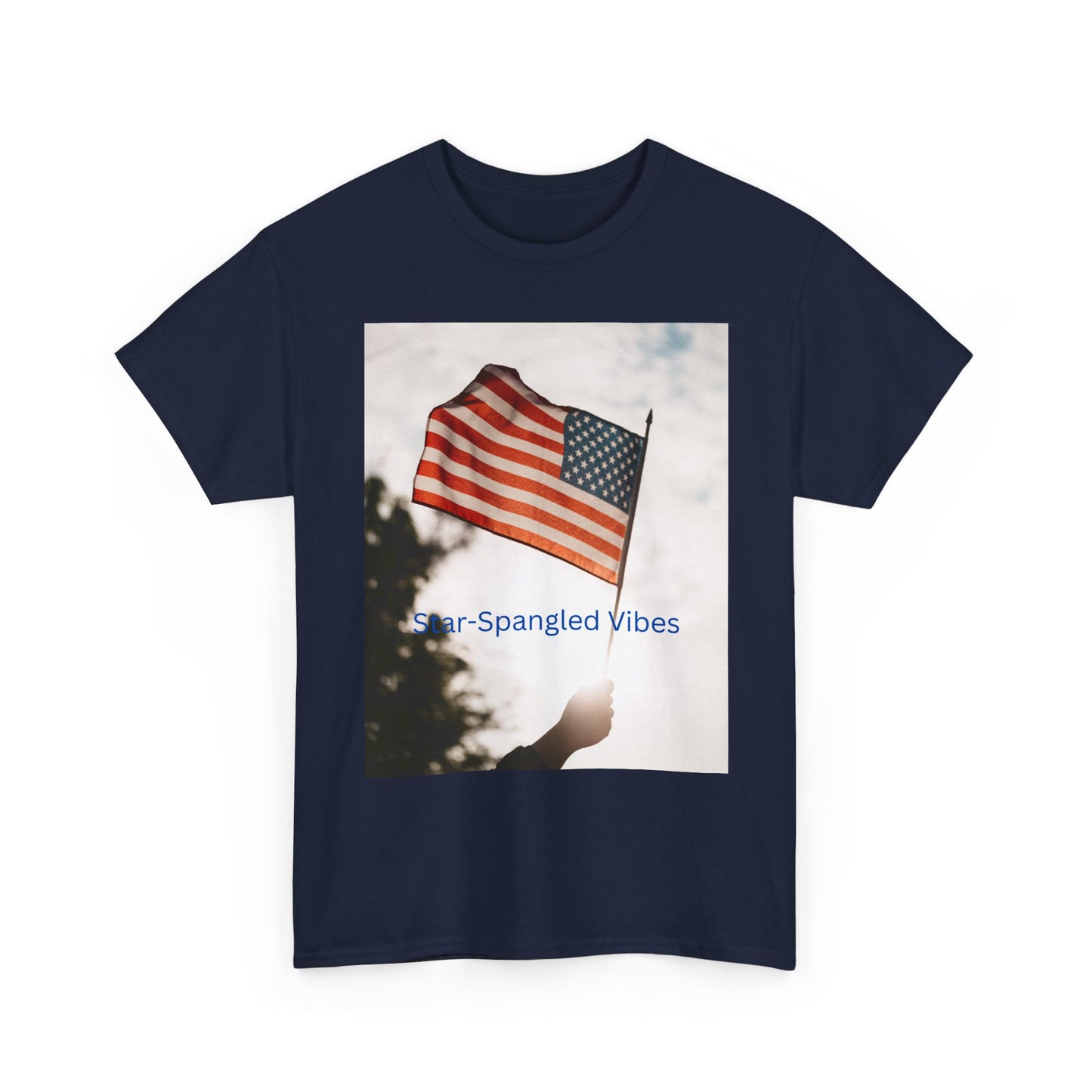 T-Shirt — "Star-Spangled Vibes" American Flag Photo Tee | 4th of July Patriotic Shirt